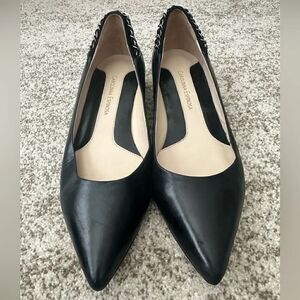 Carolinna Espinosa Candance Black Leather Flat Shoes